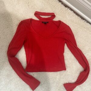 Topshop Red Crop Top